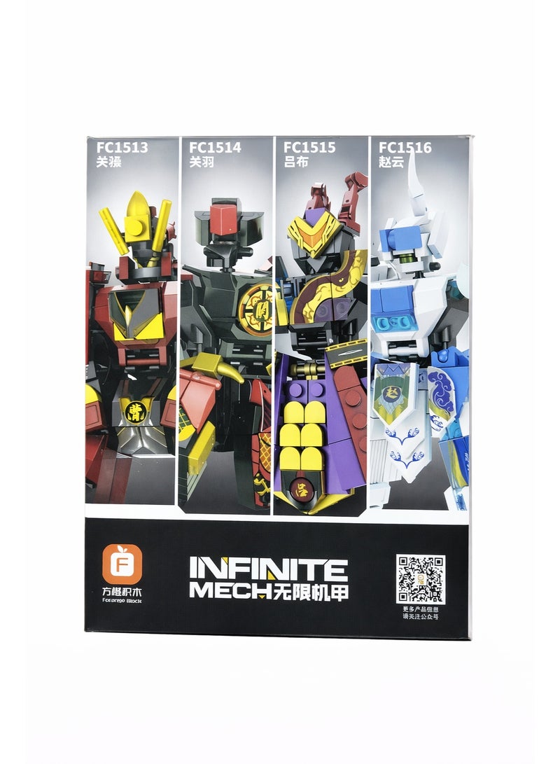Infinite Mech Building Blocks – 4 In 1 Mecha Warriors Set (Fc1513 / Fc1514 / Fc1515 / Fc1516) - Image 2